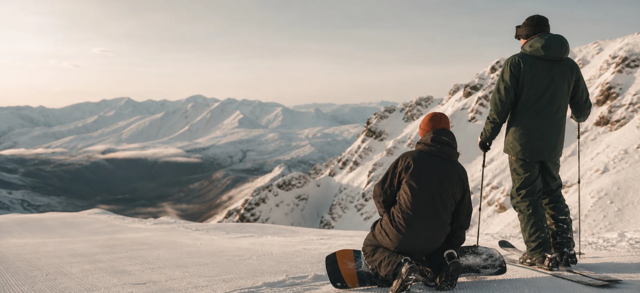 Ski and snowboard scene in a demonstration concept image