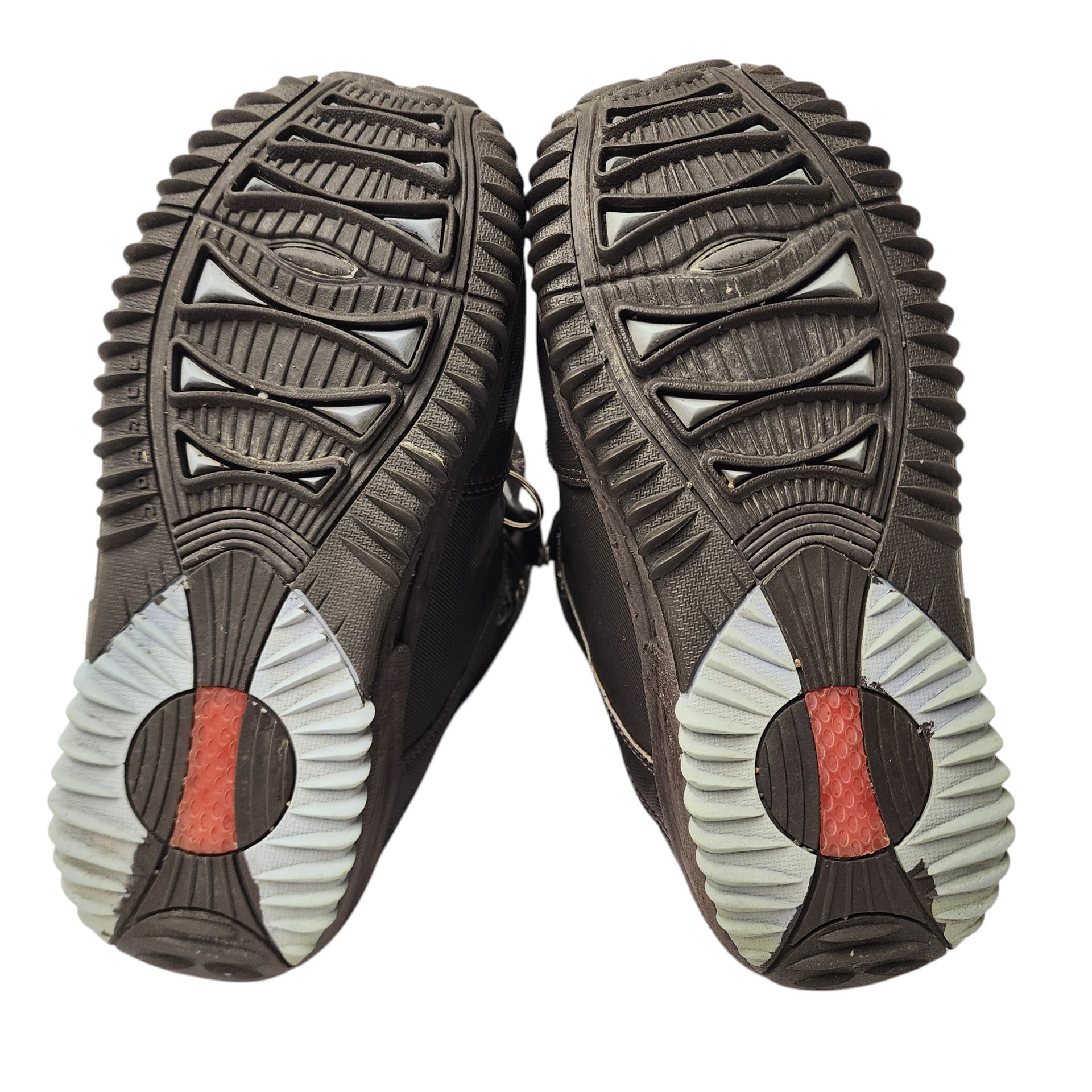 Burton Freestyle snowboard boot outsoles showing tread wear