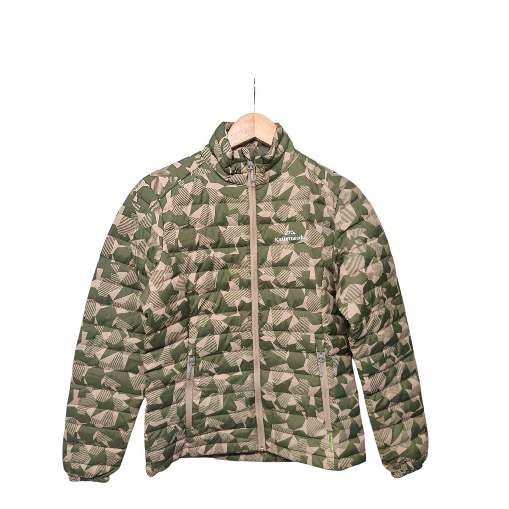 Kathmandu Duckdown 550 Jacket - Women's 8 - Green Geometric - actual item photo 1