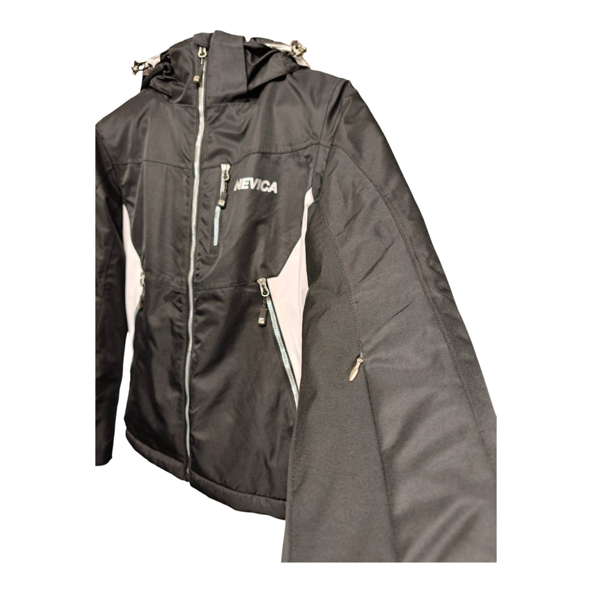 Nevica Hooded Snow Jacket - Women's UK 10 - Black and White - actual item photo 9