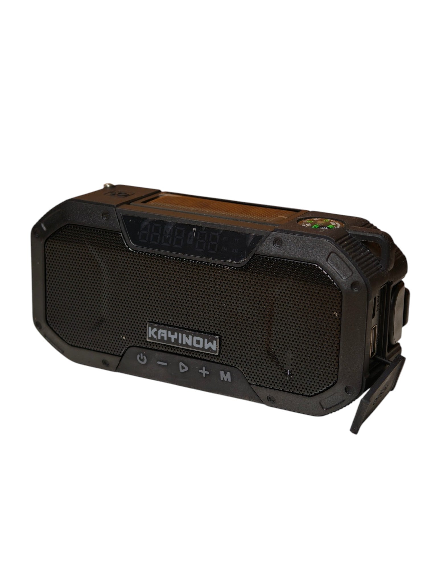Outdoor speaker/torch/compass in one