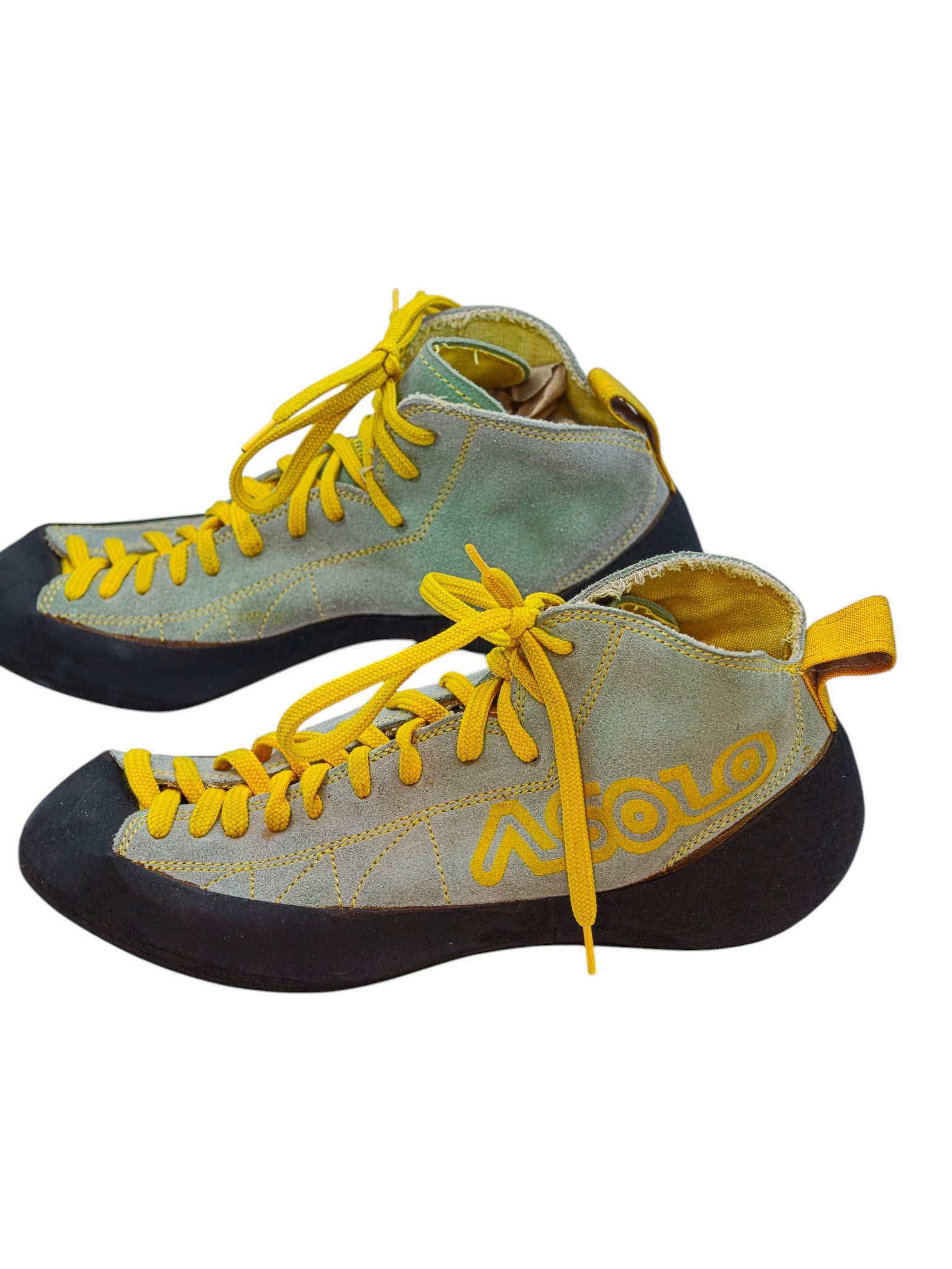 Asolo Climbing Shoes – Mid-Top Lace-Up – Supportive Fit (Yellow/Grey) – UK 6.5 / EU 40