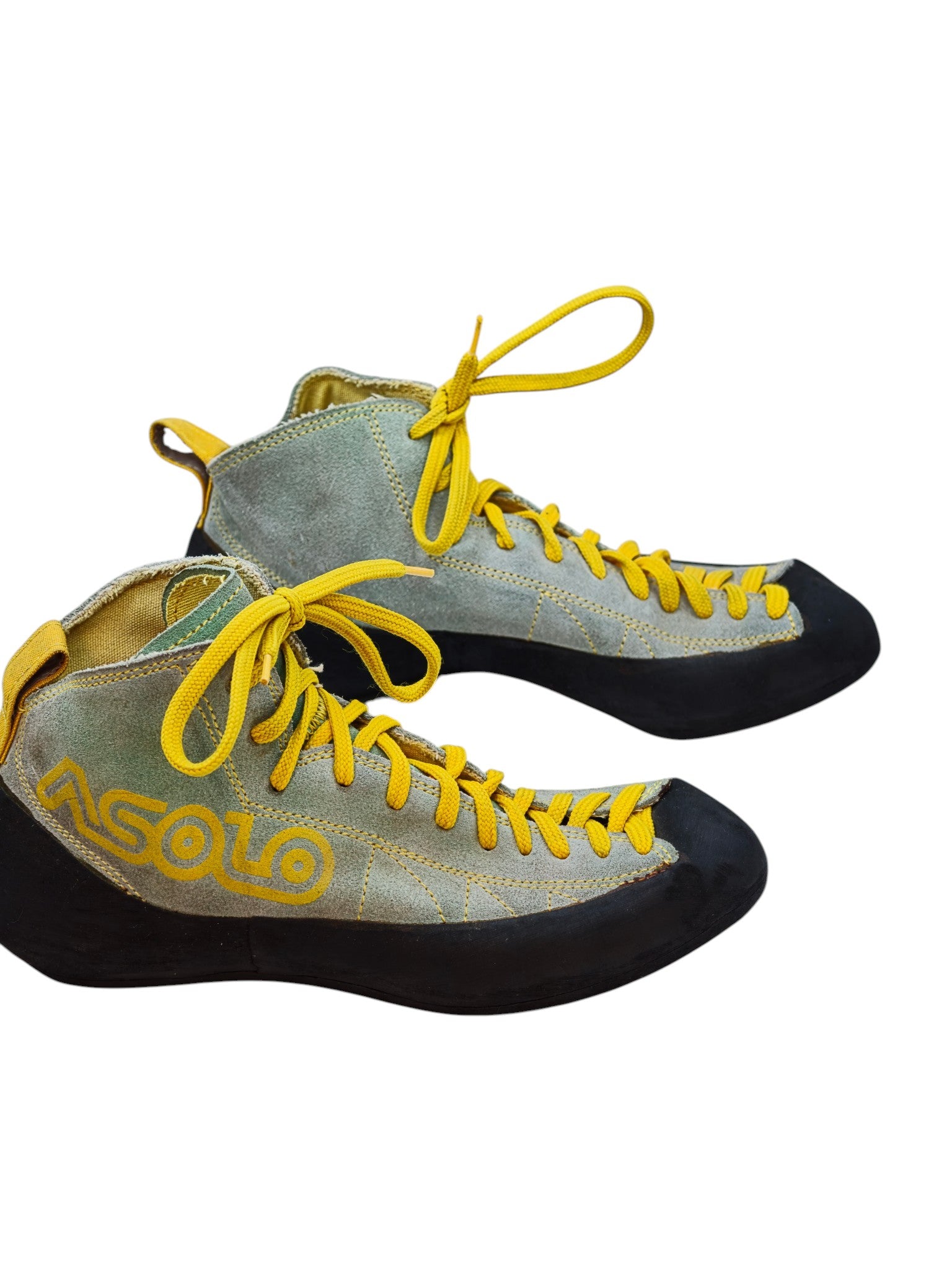 Asolo Climbing Shoes – Mid-Top Lace-Up – Supportive Fit (Yellow/Grey) – UK 6.5 / EU 40