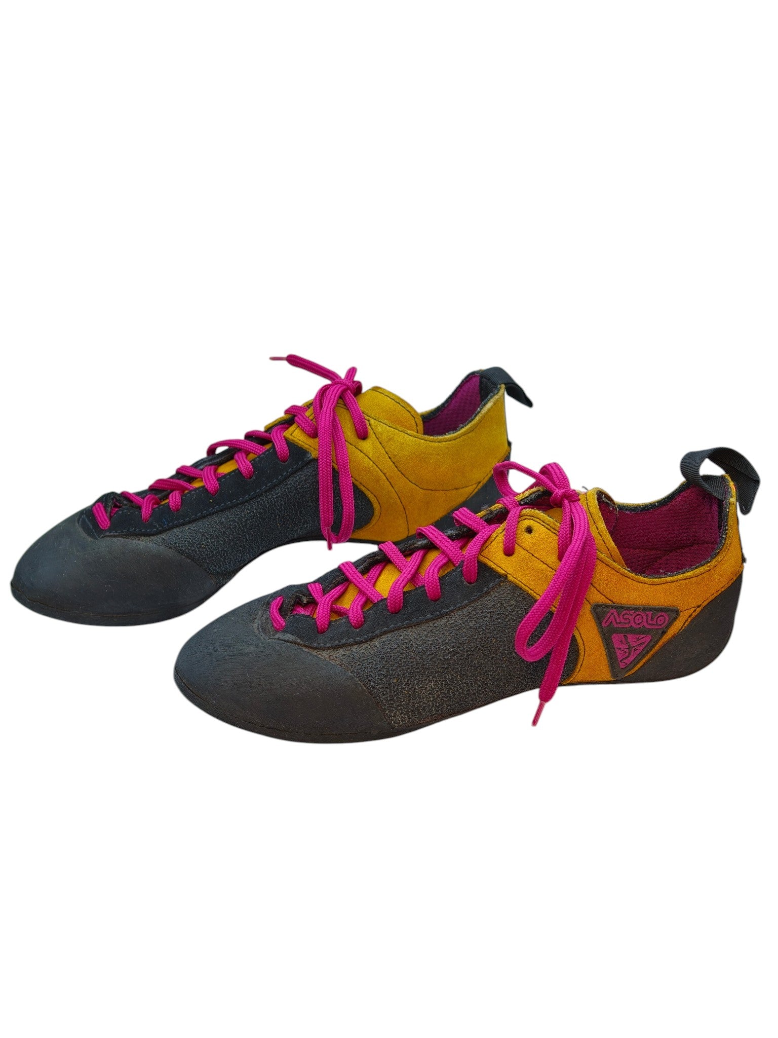 Asolo Climbing Shoes – Low Profile Lace-Up – Bright Pink/Yellow – UK 8 / EU 42