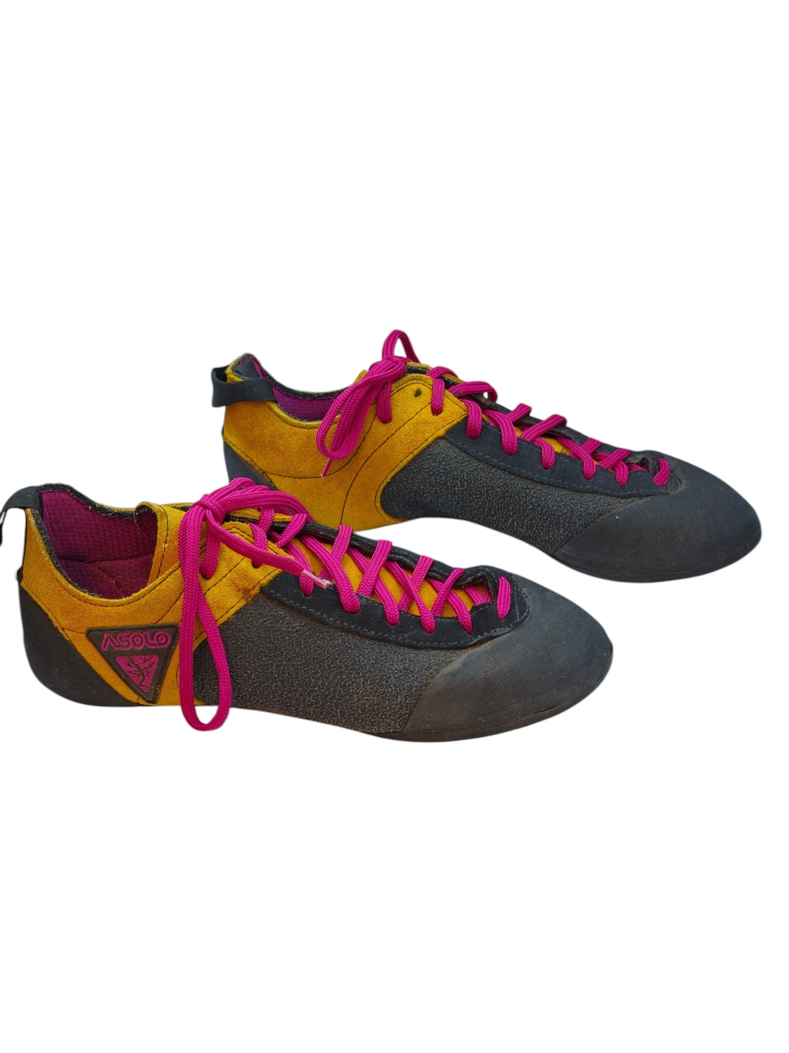 Asolo Climbing Shoes – Low Profile Lace-Up – Bright Pink/Yellow – UK 8 / EU 42