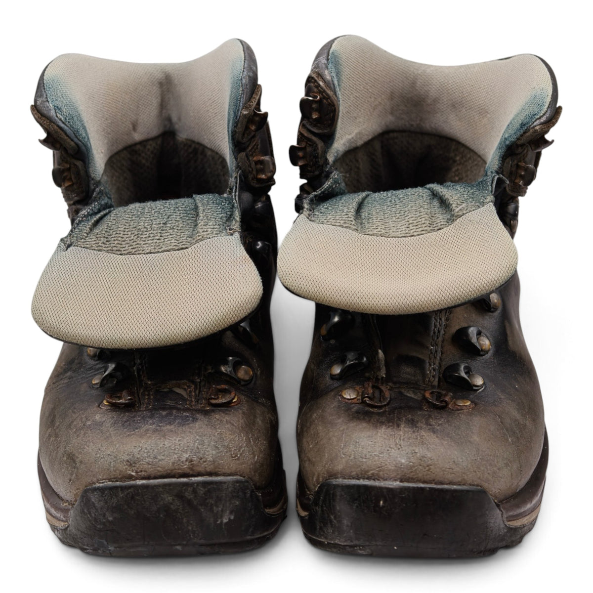 Inside view of the Asolo leather tramping boots