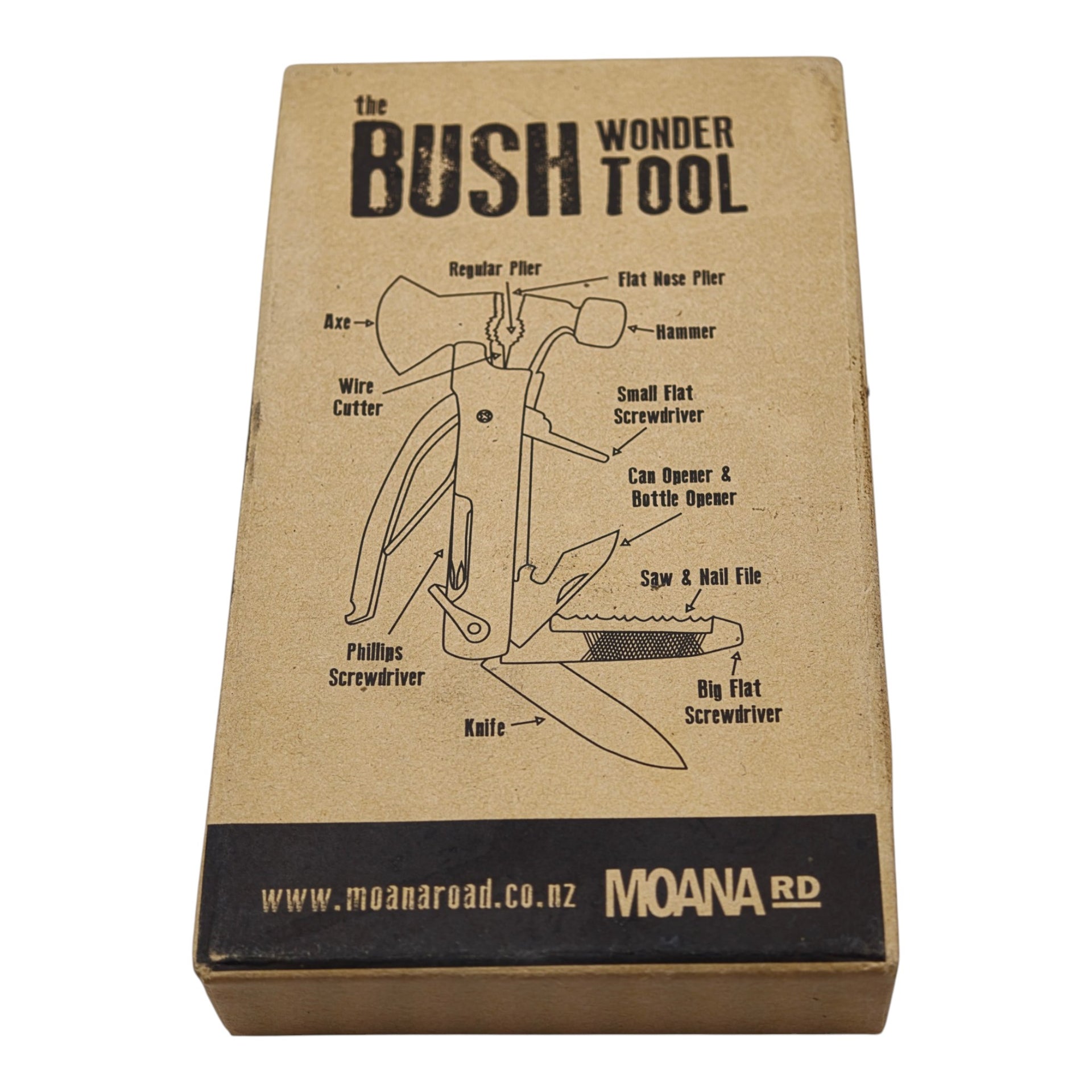 Moana Road Bush Wonder Tool - model label