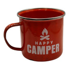 Happy Camper Red Enamel Camping Mug - product hero