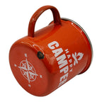 Happy Camper Red Enamel Camping Mug - condition or fault