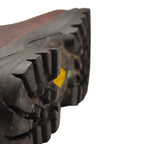 Close-up of sole tread condition on Scarpa hiking boots