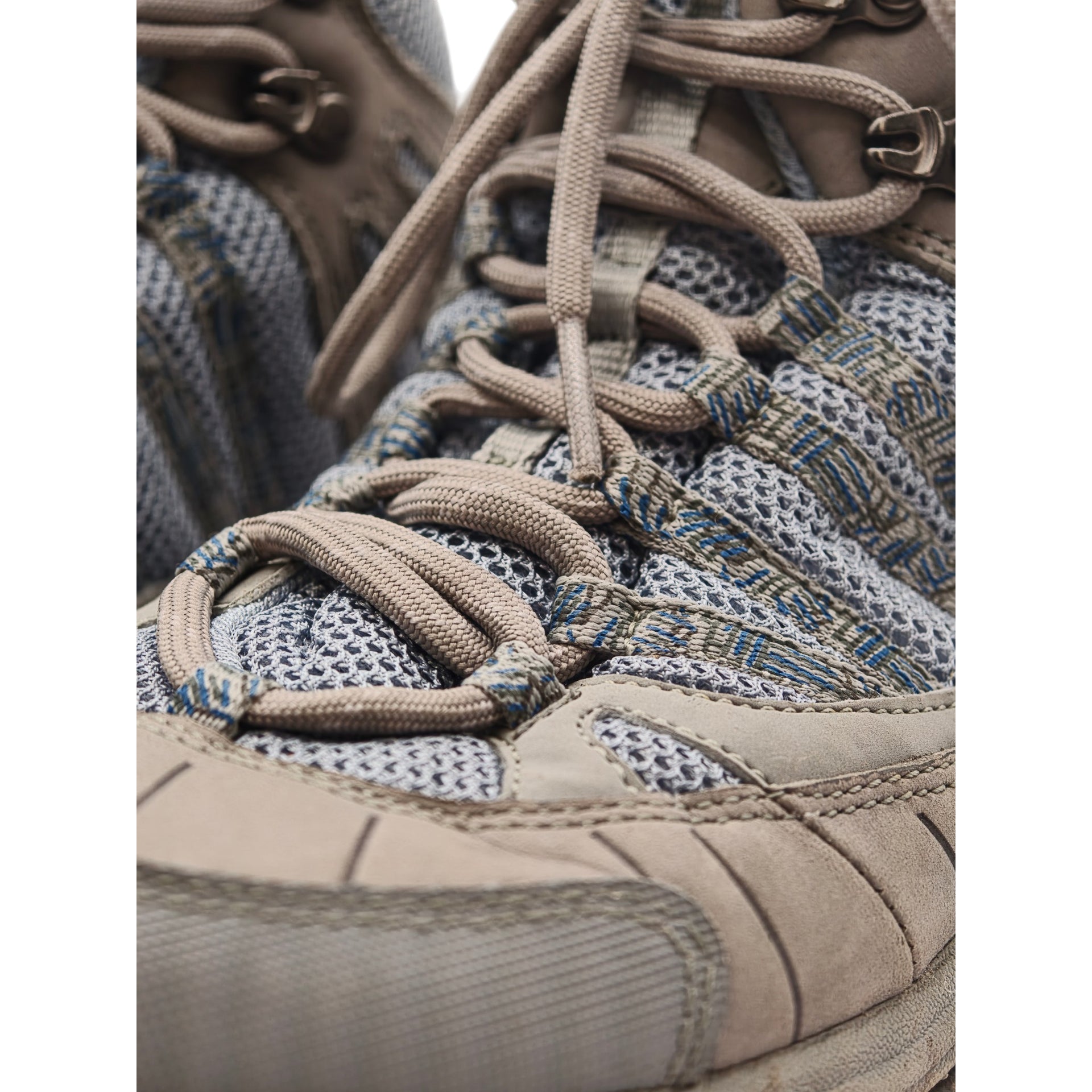 Close-up of laces and mesh upper on Hi-Tec Harmony Mid WP boots