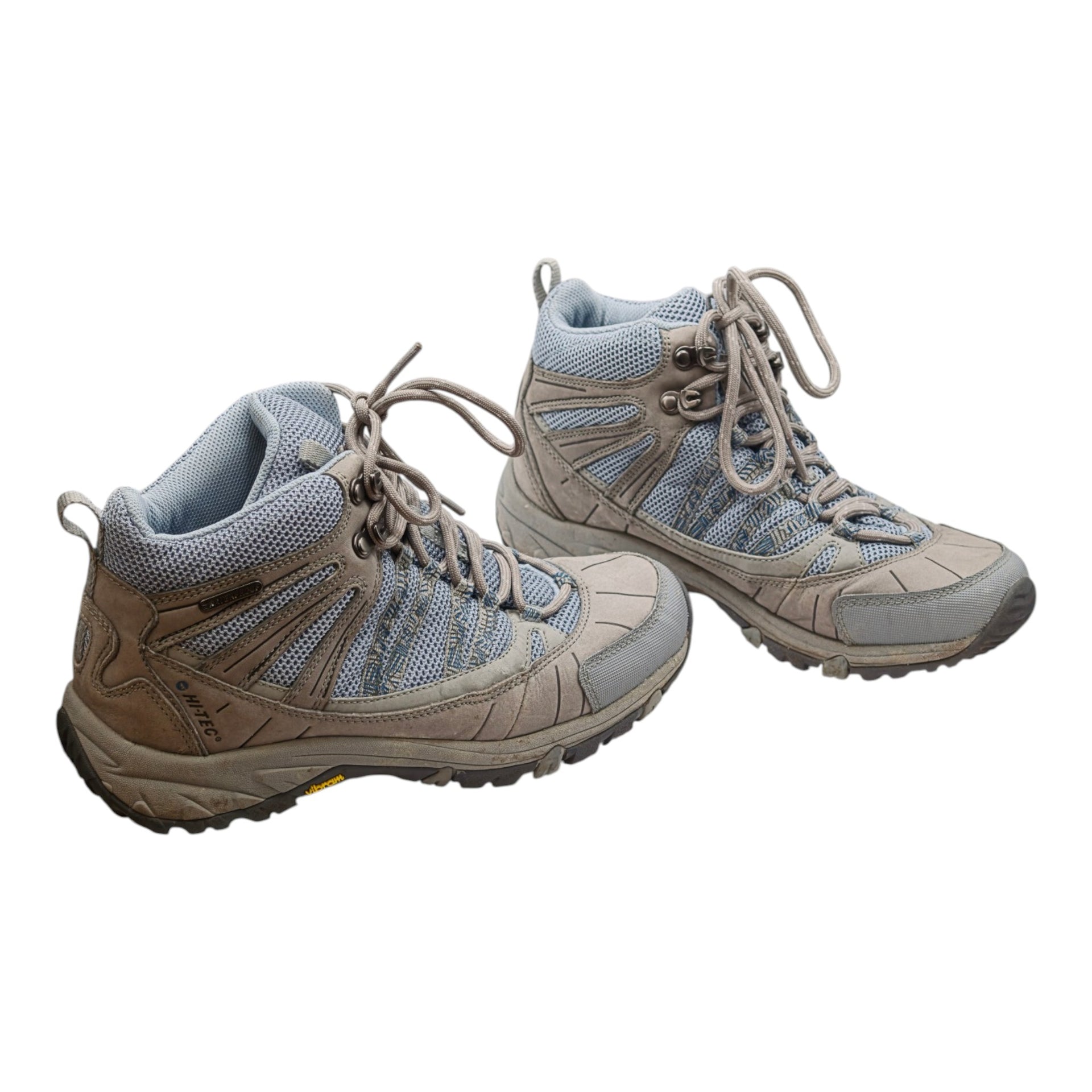 Close-up of lacing eyelets and hooks on Hi-Tec Harmony Mid WP boots