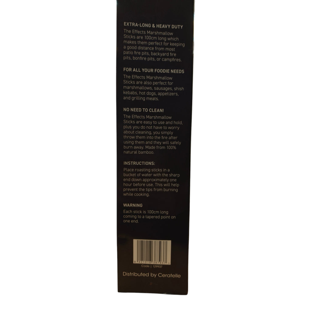 Effects Bamboo Marshmallow Sticks 100 cm - 20 Pack - model label