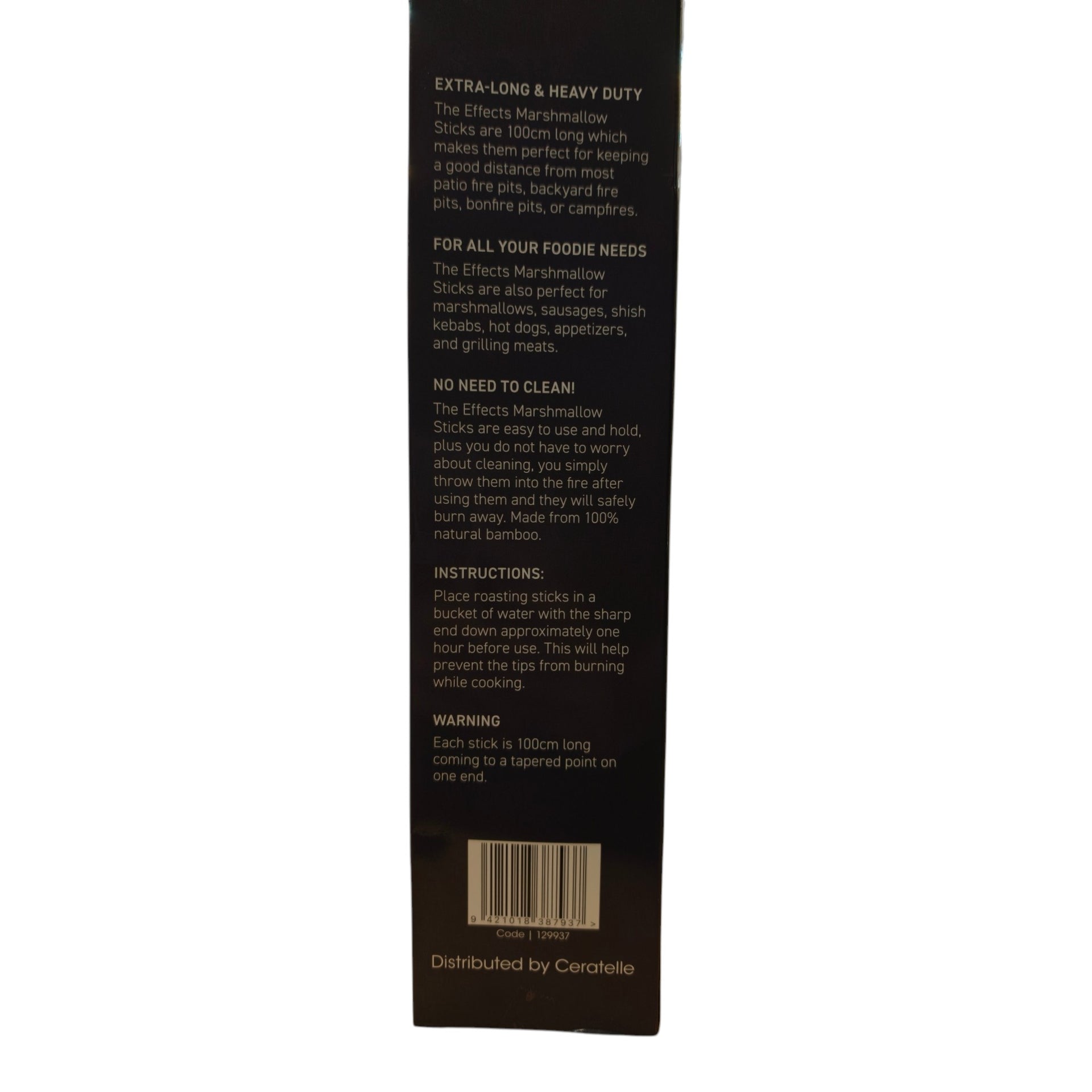 Effects Bamboo Marshmallow Sticks 100 cm - 20 Pack - model label