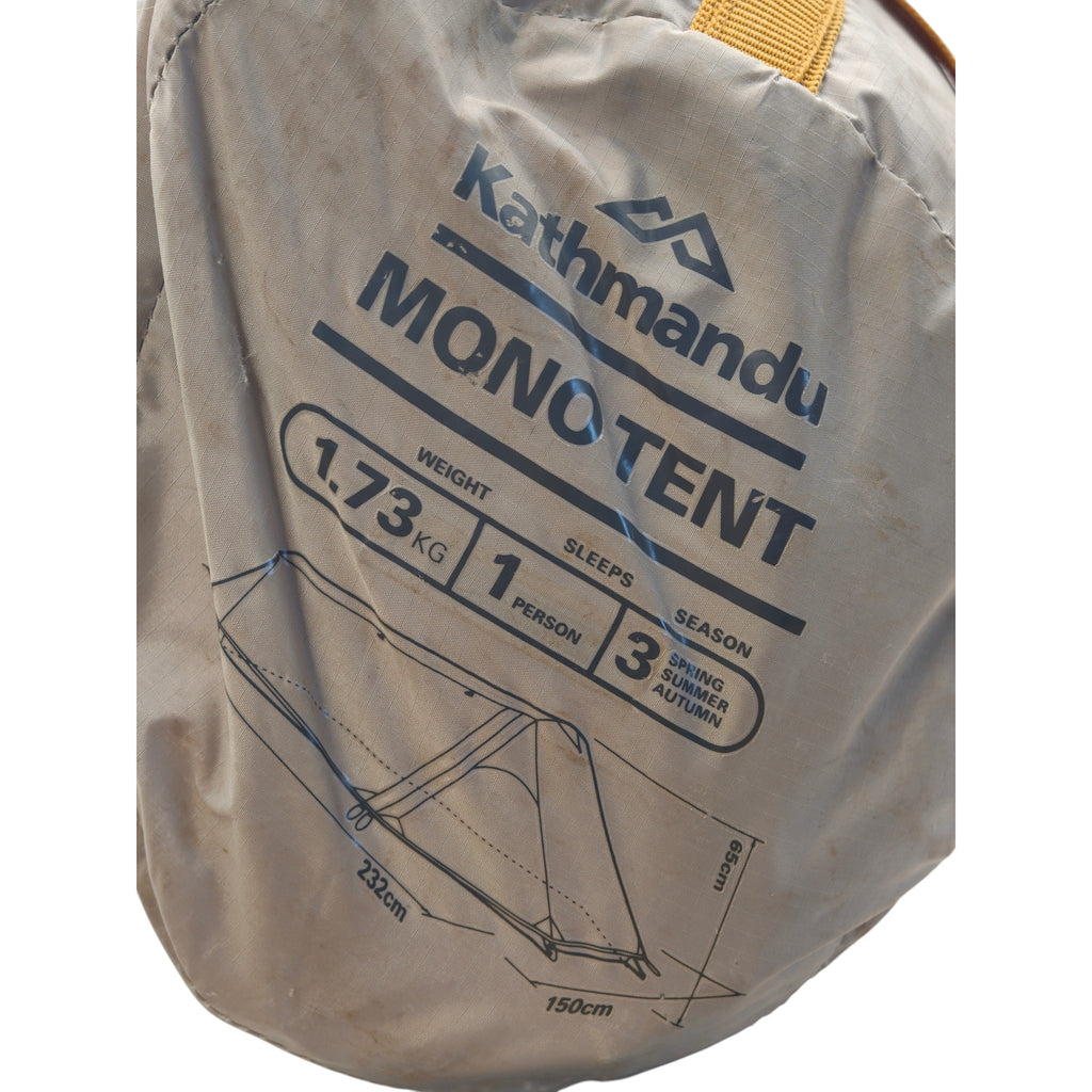 Kathmandu Mono 1 Person Hiking Tent - model label