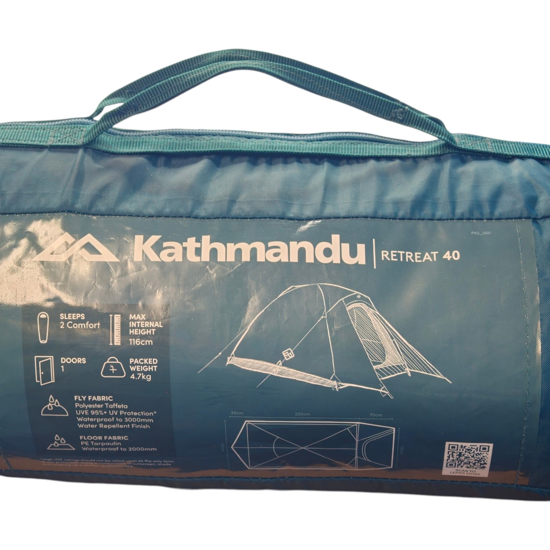 Kathmandu Retreat 40 2 Person Dome Tent - model label