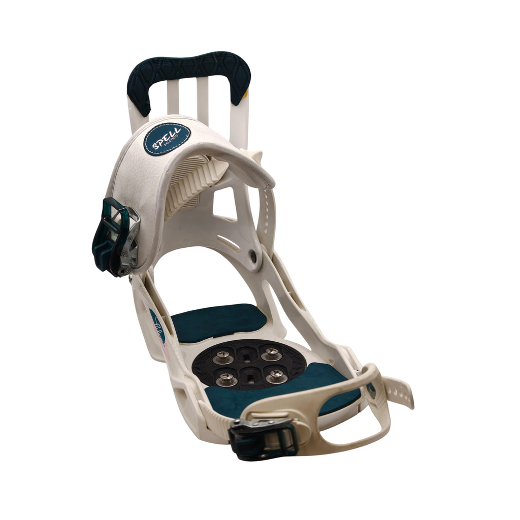 Salomon Spell Snowboard Bindings - White and Teal – actual item photo 2