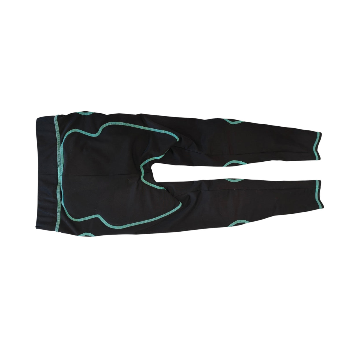 Kids Base Layer Leggings - Labelled 135 cm - Black and Green – actual item photo 2