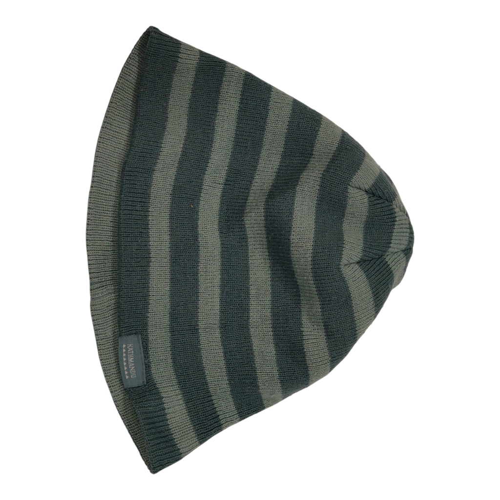 Kathmandu Striped Knit Beanie - Dark Green - actual item photo 1