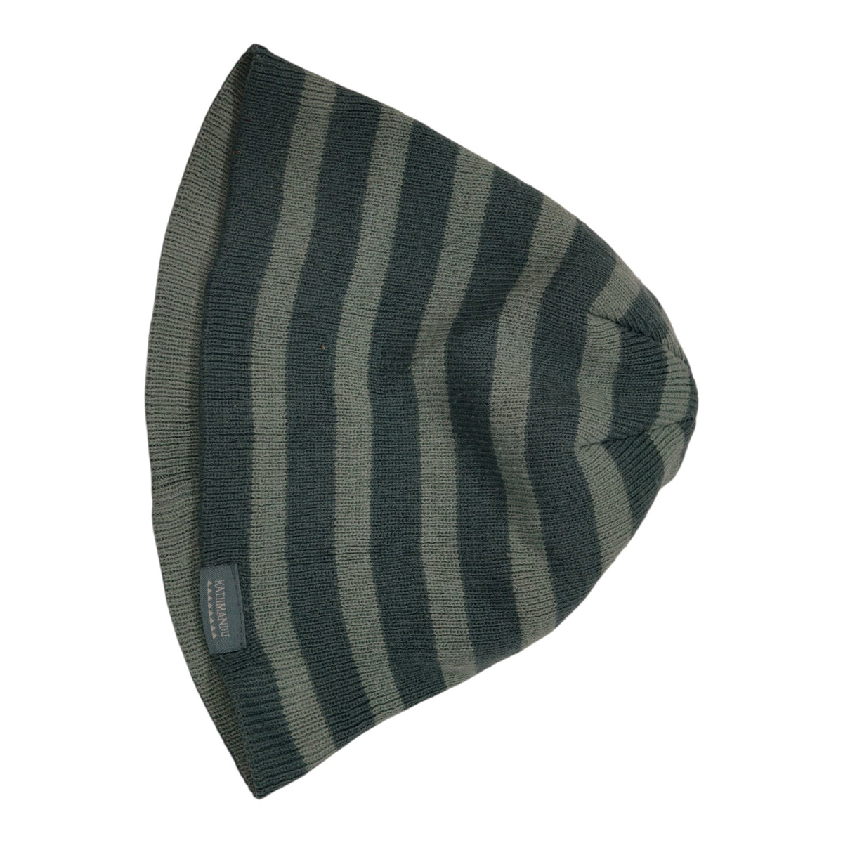 Kathmandu Striped Knit Beanie - Dark Green - actual item photo 1