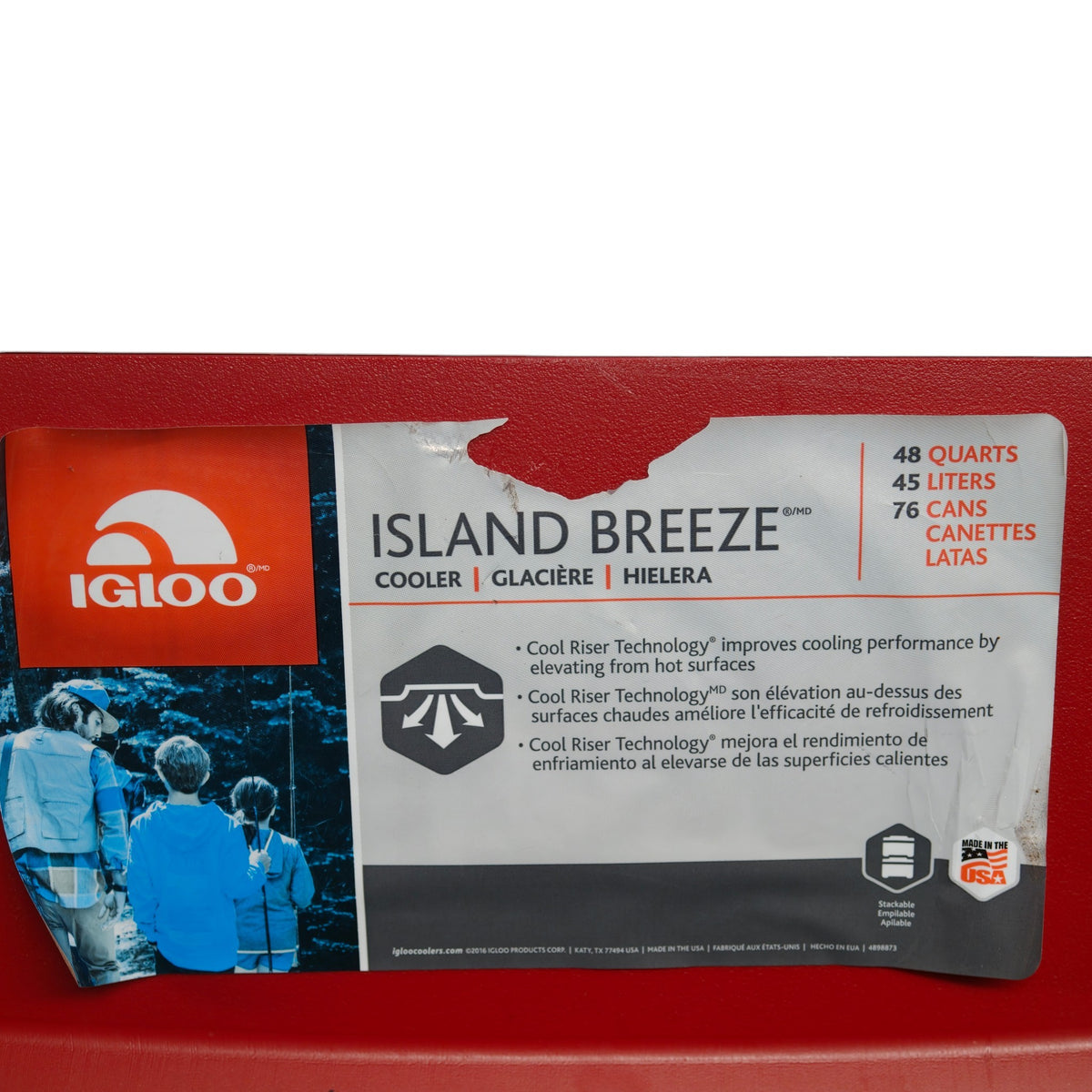 Igloo Island Breeze Chilly Bin - 45L / 48qt - Red - actual item photo 3