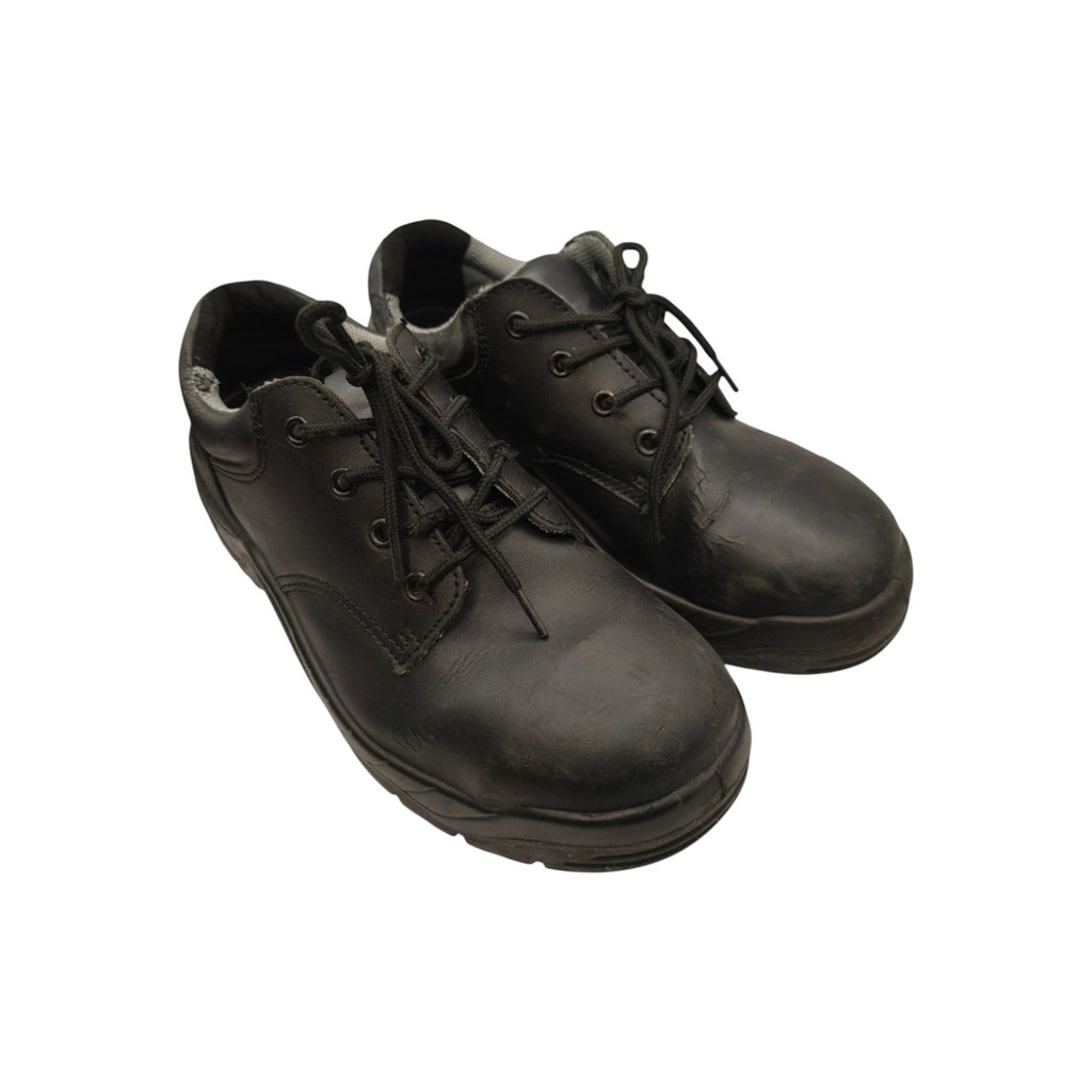 Black Lace-Up Shoes - Labelled Size 8 - angled pair