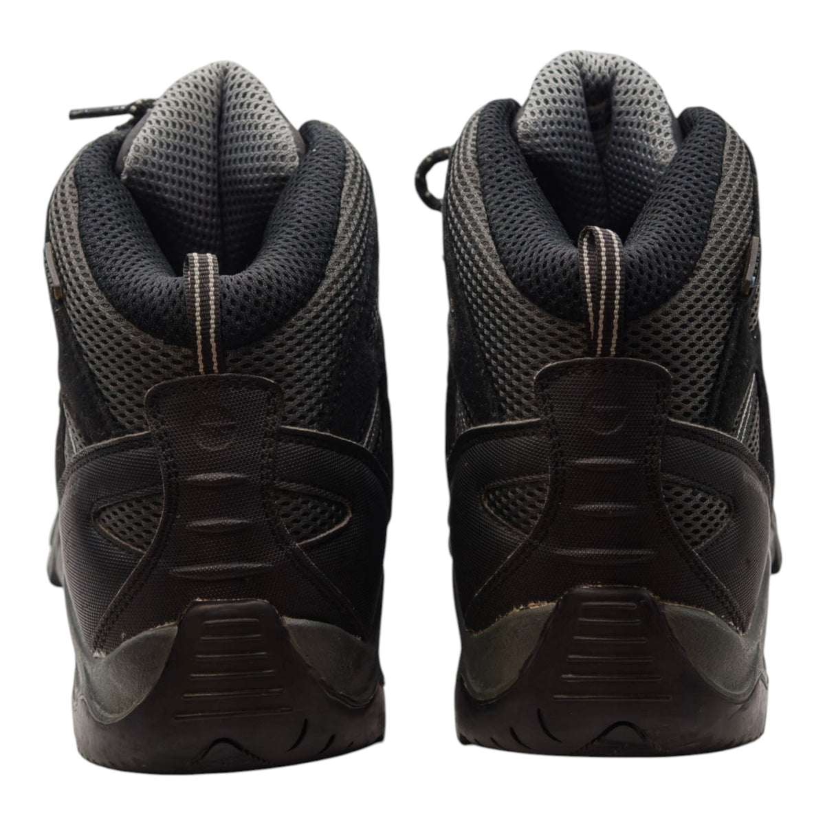 Rear view of Hi-Tec Trailstone WP hiking boots showing padded collar and heel