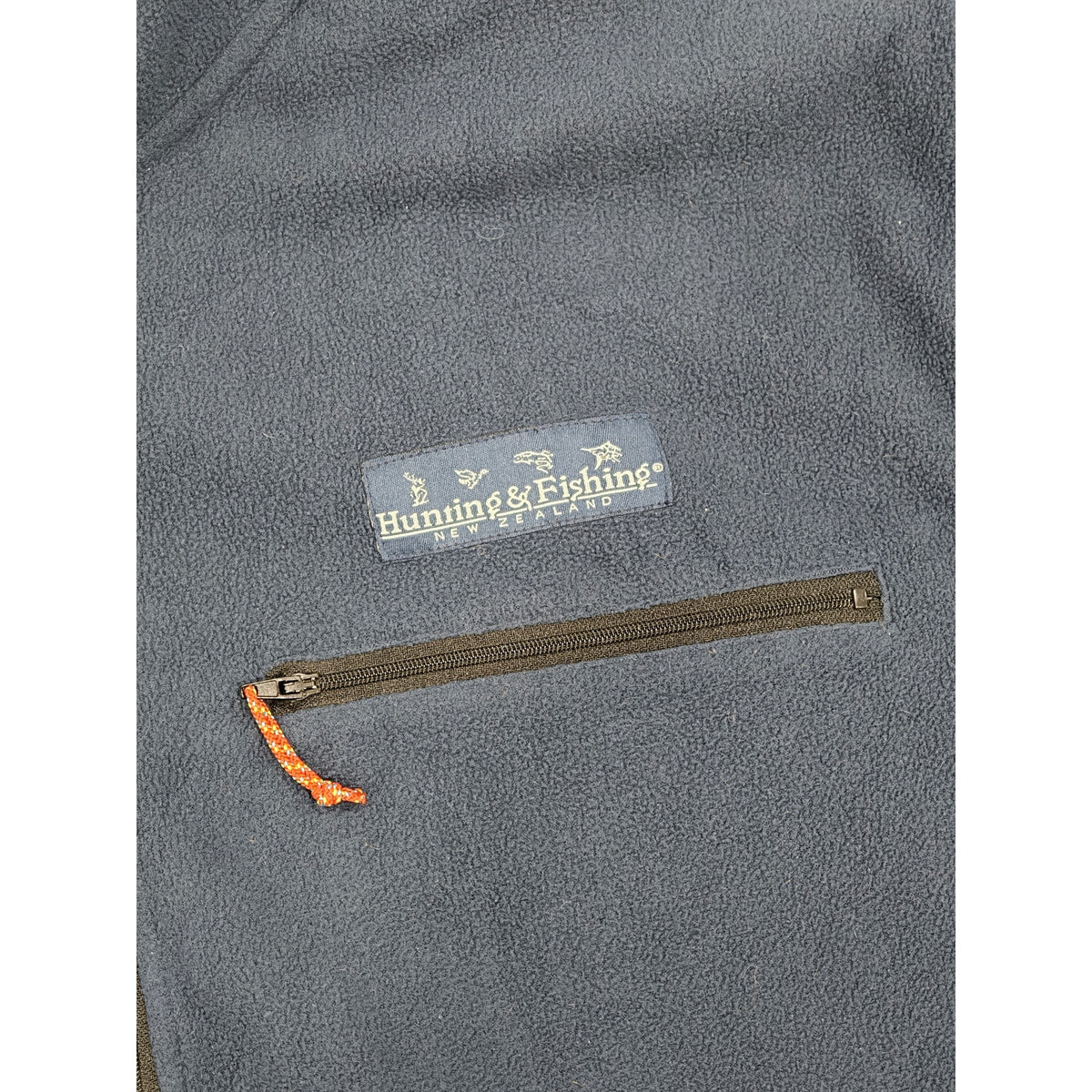 Close-up detail of Hunting & Fishing Quarter-Zip Fleece Top - 2XL - Navy