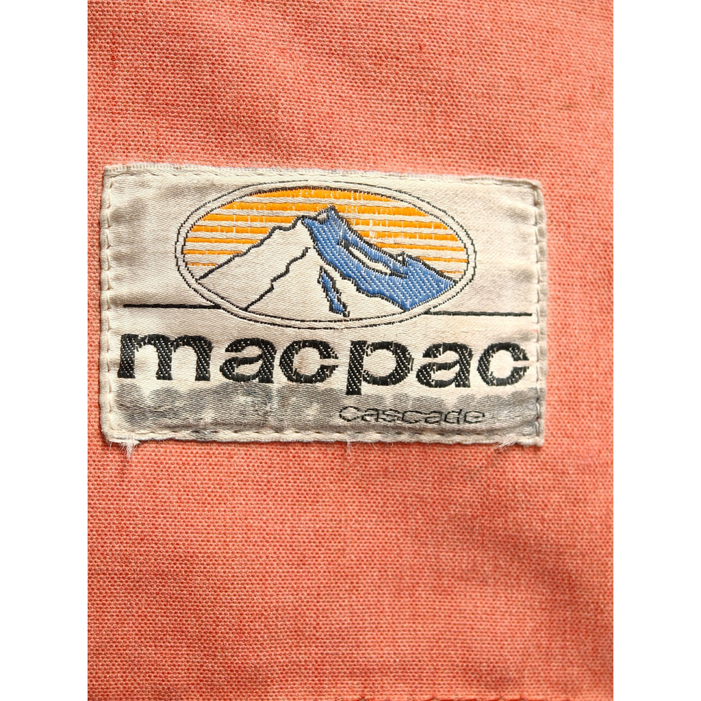 Orange Macpac Cascade backpack - cascade label