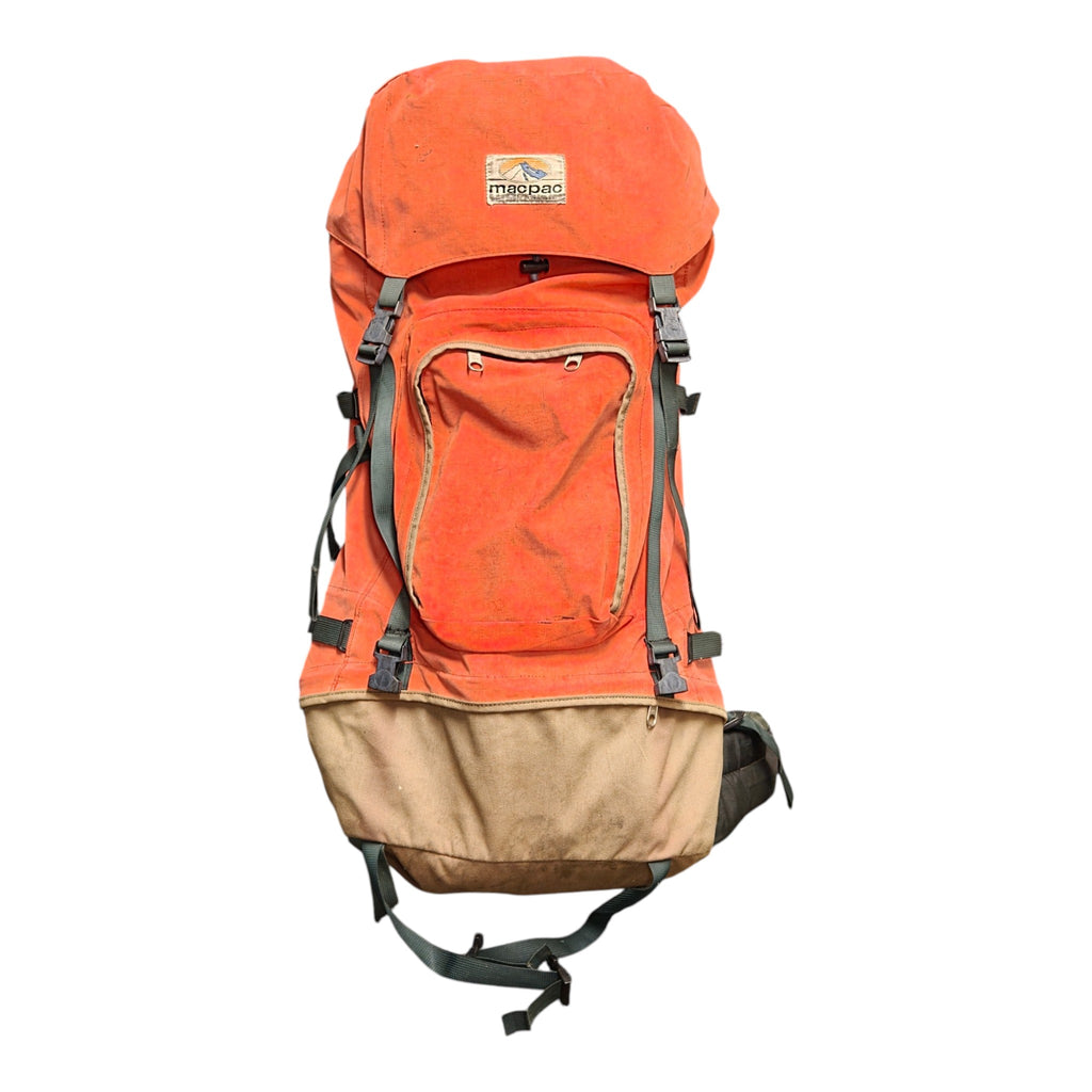 Orange Macpac Cascade backpack - front