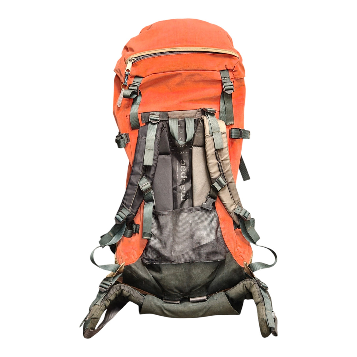 Orange Macpac Cascade backpack - harness