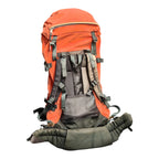 Orange Macpac Cascade backpack - harness side