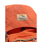 Orange Macpac Cascade backpack - lid brand