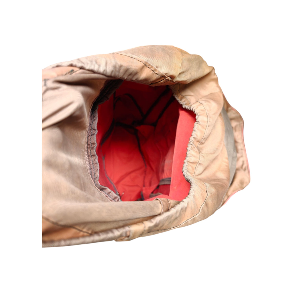 Orange Macpac Cascade backpack - opening interior