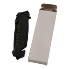 Black Manual Folding Outdoor Knife - folded with box