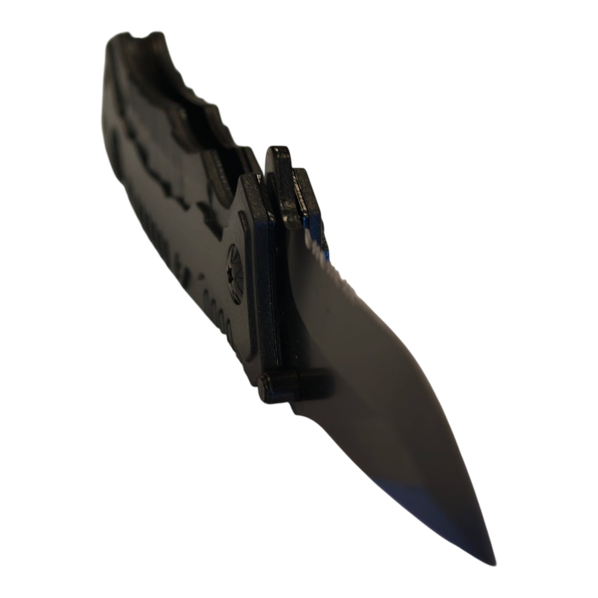 Black Manual Folding Outdoor Knife - lock detail