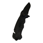Black Manual Folding Outdoor Knife - pocket clip