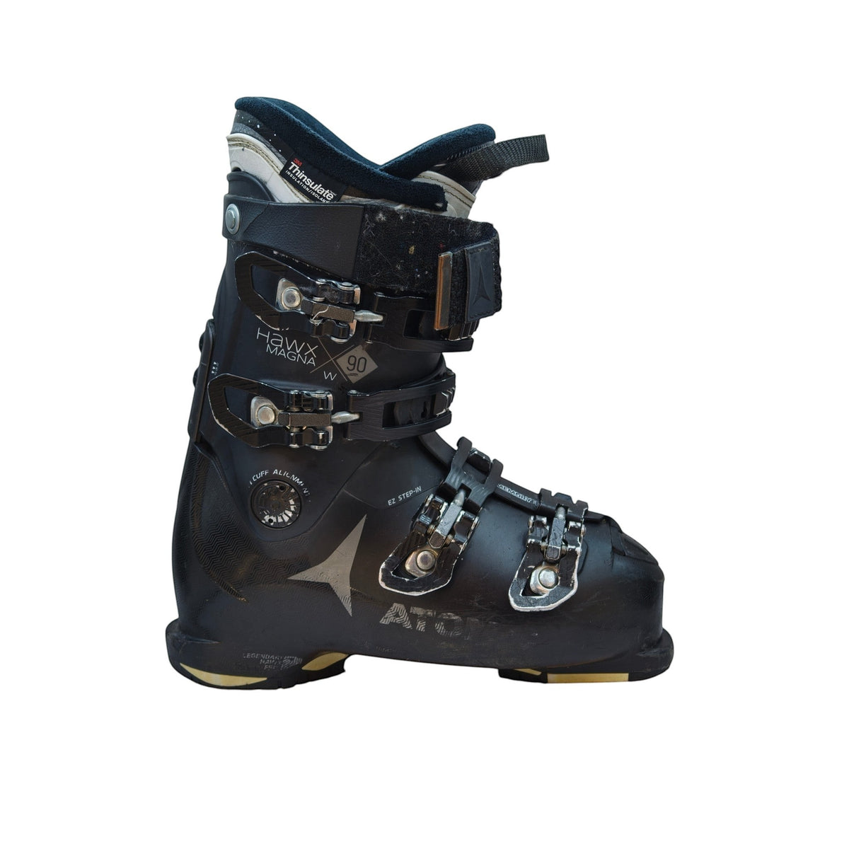 ReGear Atomic Hawx Magna 90 W ski boots, black, size 24/24.5, with Thinsulate lining and 4 buckles.