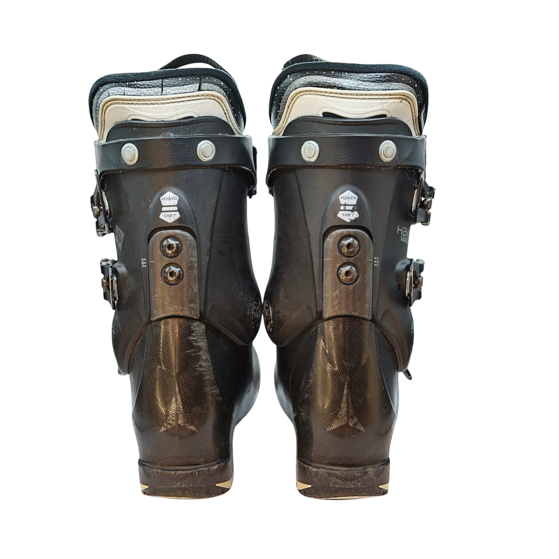 ReGear Atomic Hawx Magna 90 W ski boots, black, size 24/24.5 Mondo, for beginner to intermediate skiers.