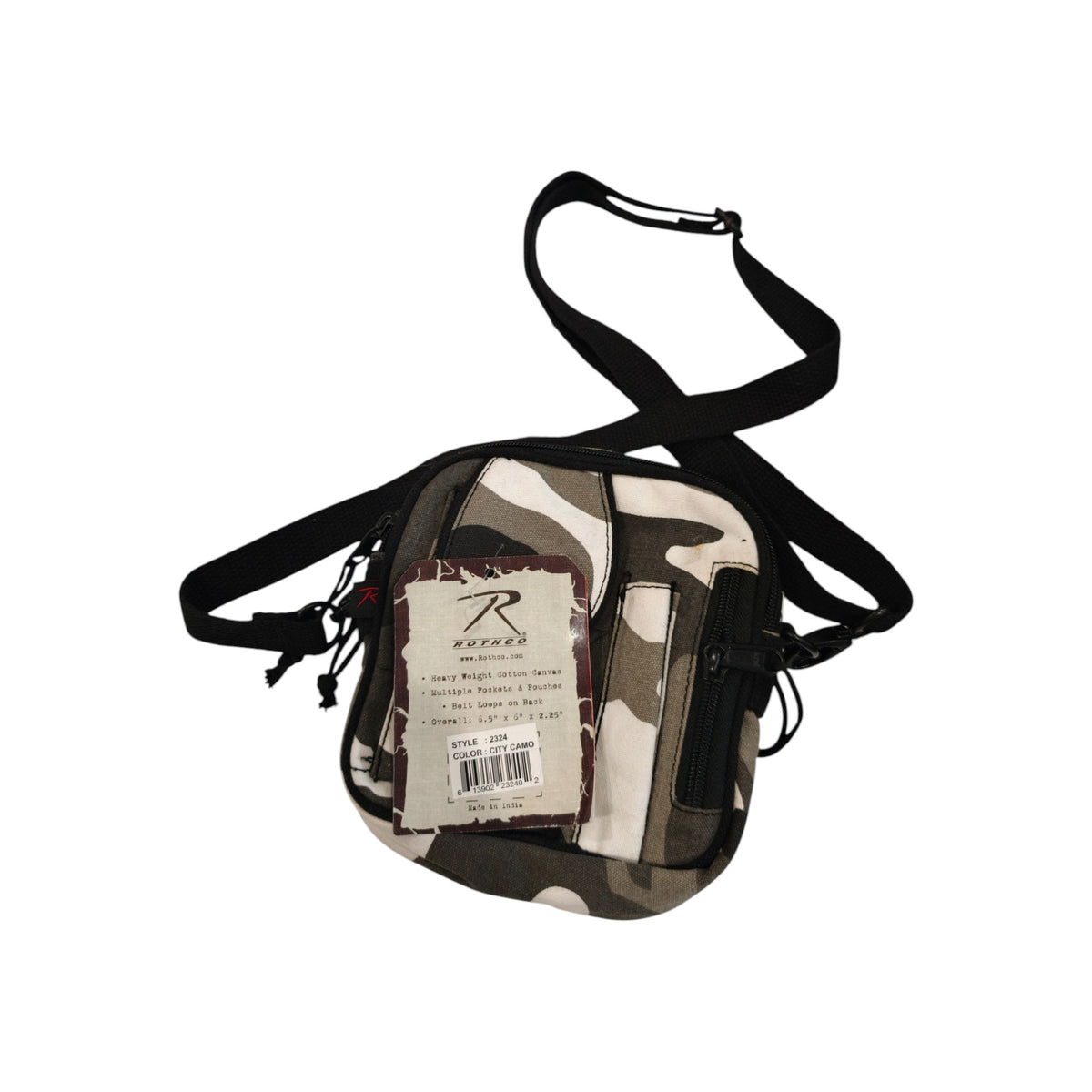 Rothco Excursion Organizer Shoulder Bag - City Camo #2324 - style label