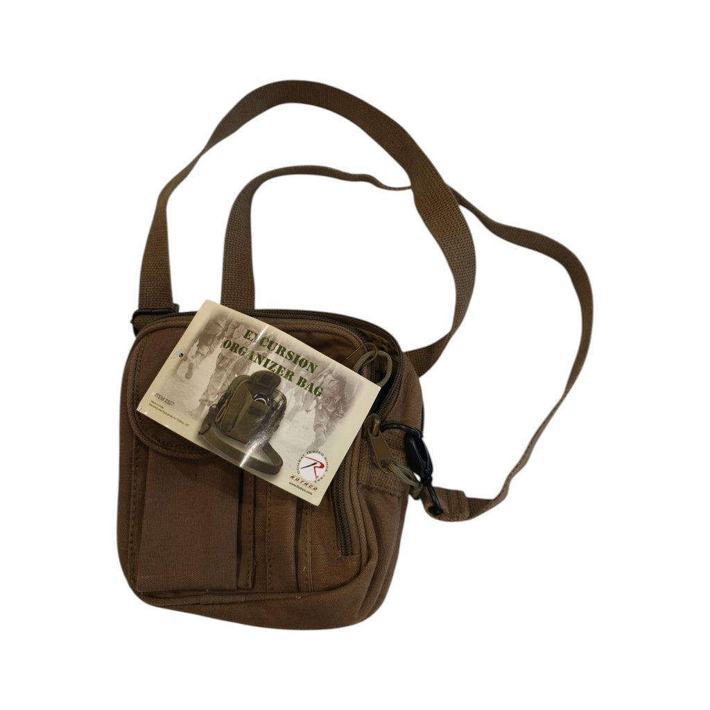 Rothco Excursion Organizer Shoulder Bag - Earth Brown - front tag