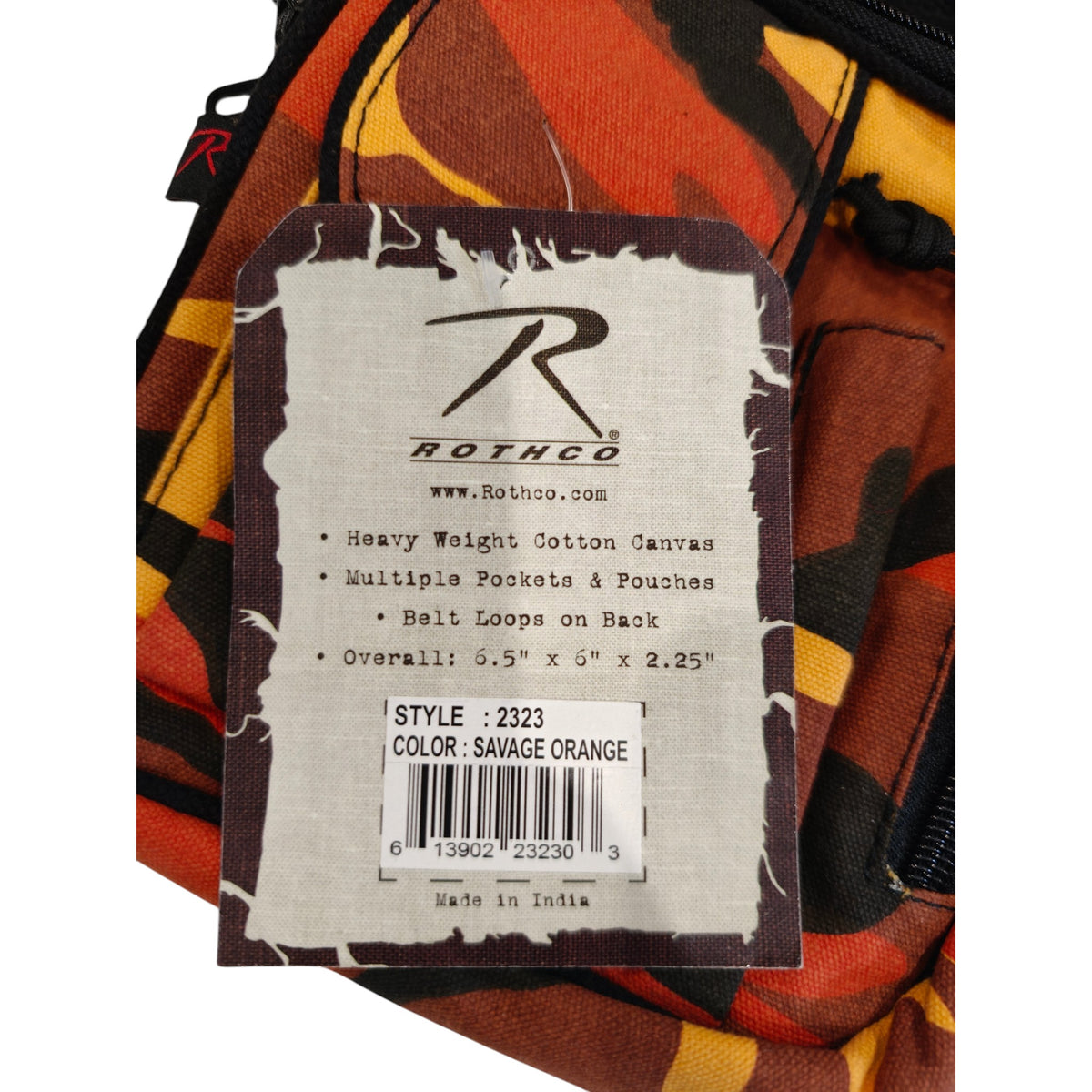 Rothco Excursion Organizer Shoulder Bag - Savage Orange Camo #2323 - style label