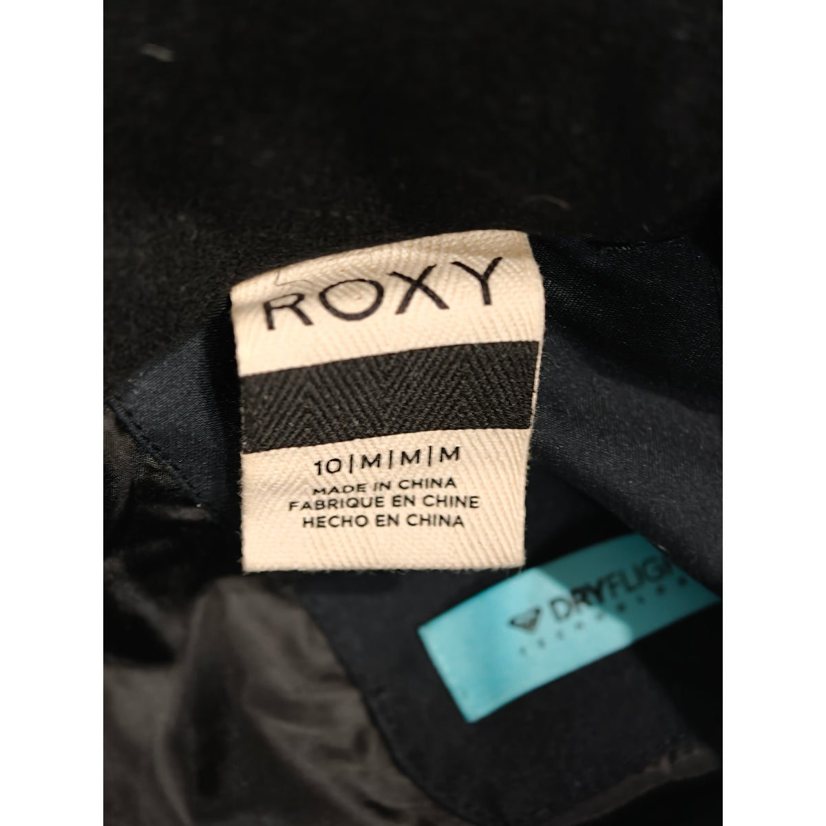 Roxy Junior DryFlight Snow Bib Pants - 10/M - Black - 10/M size and DryFlight labels