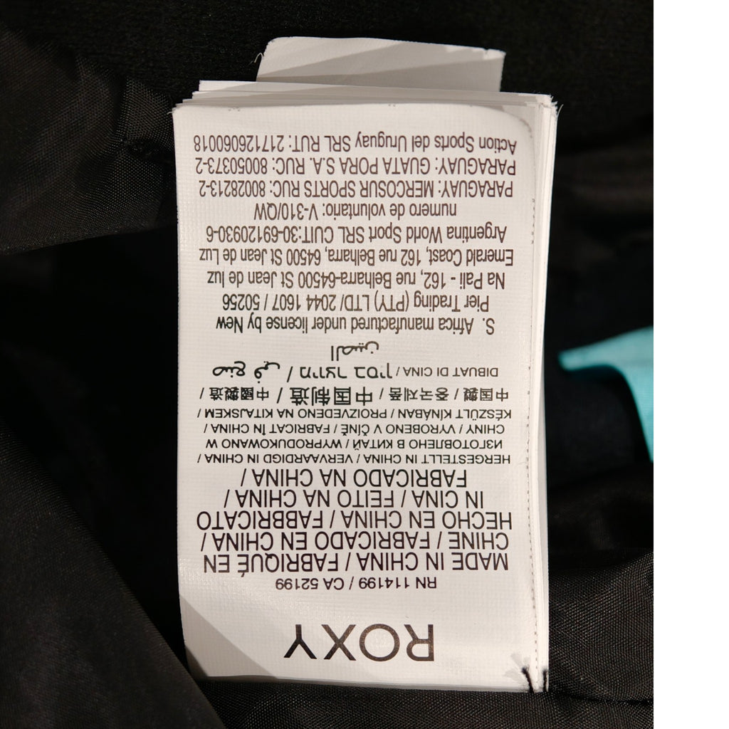 Roxy Junior DryFlight Snow Bib Pants - 10/M - Black - care label