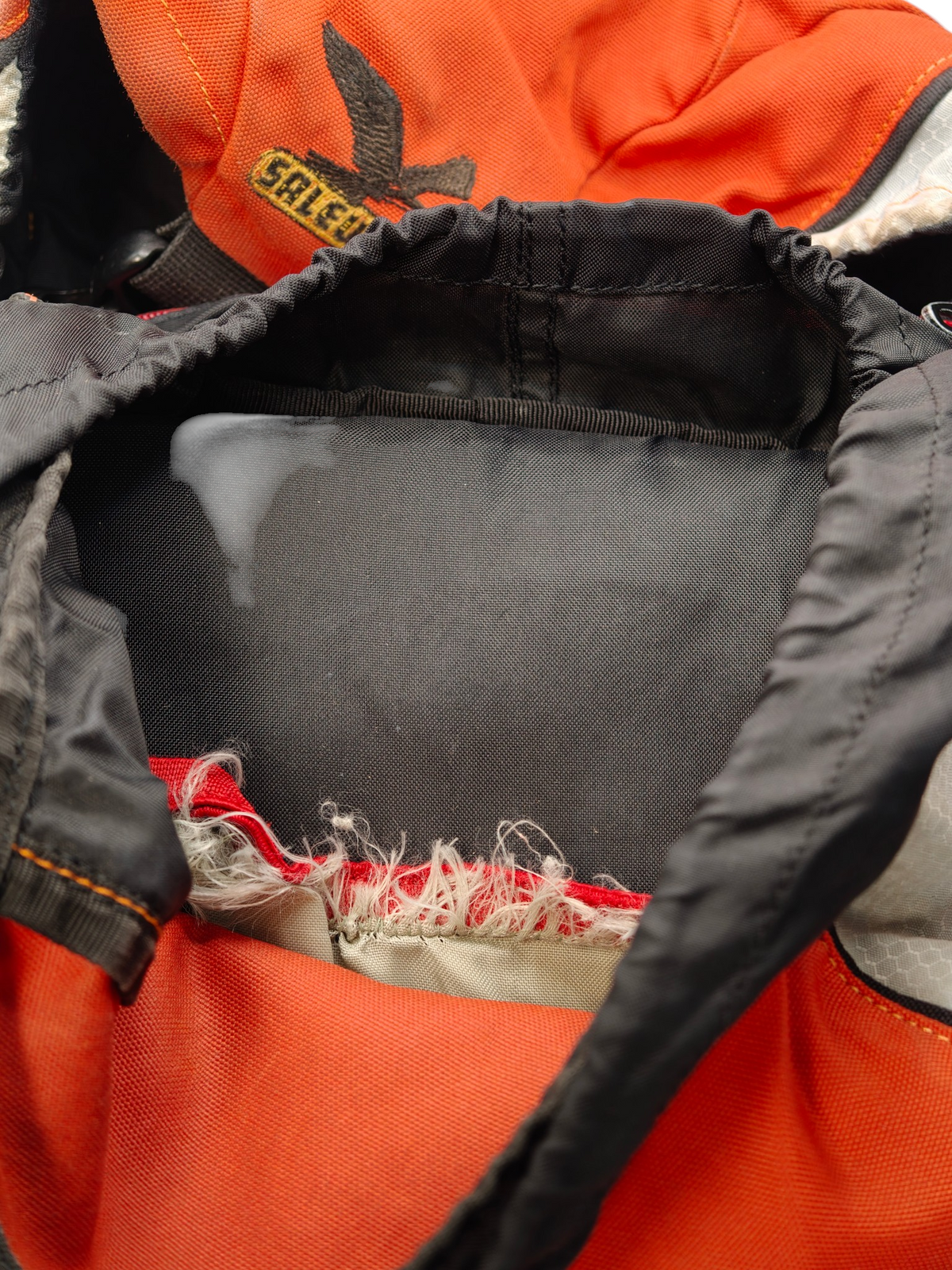 Orange Salewa Summit 36 backpack - torn opening