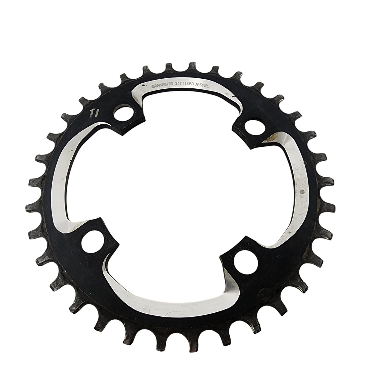 Front view of Sram X-Sync 34T Chainring 4x94 BCD