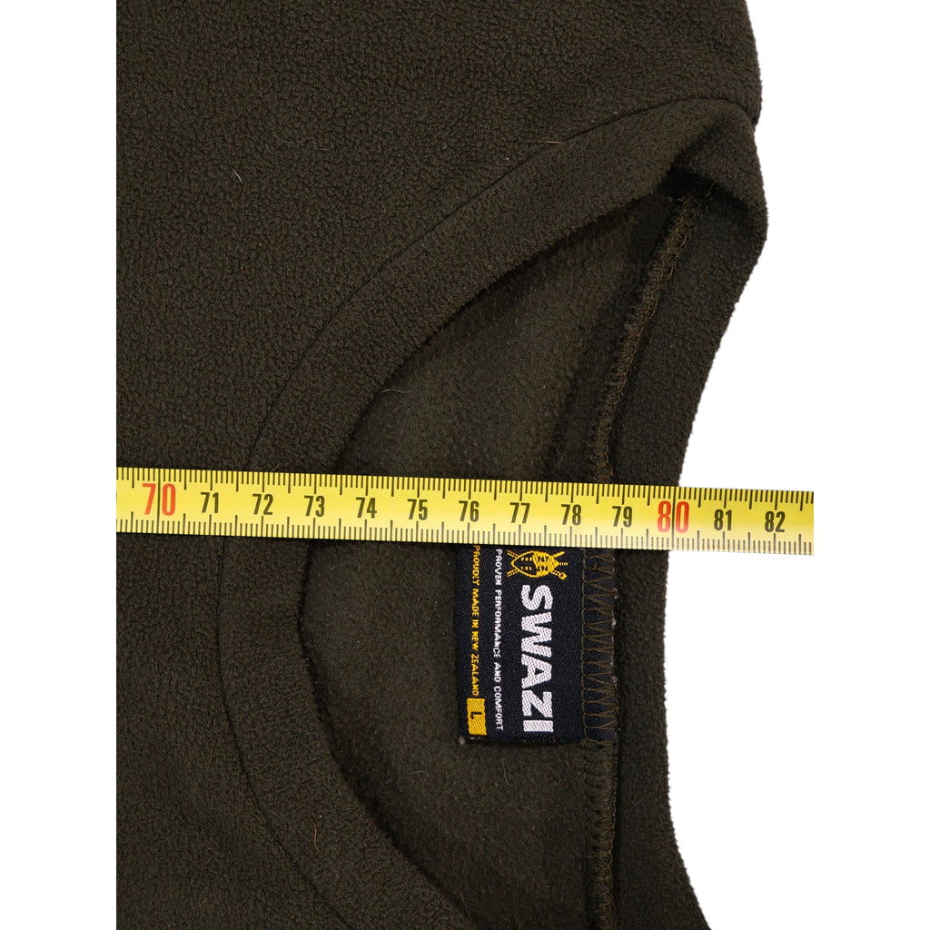 Tape-measure view of Swazi Short-Sleeve Fleece Top - L - Olive