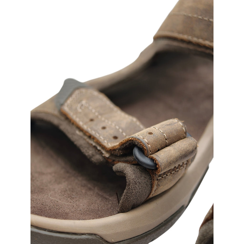 Teva Men's Leather Walking Sandals - US 9 - Brown - forefoot strap detail