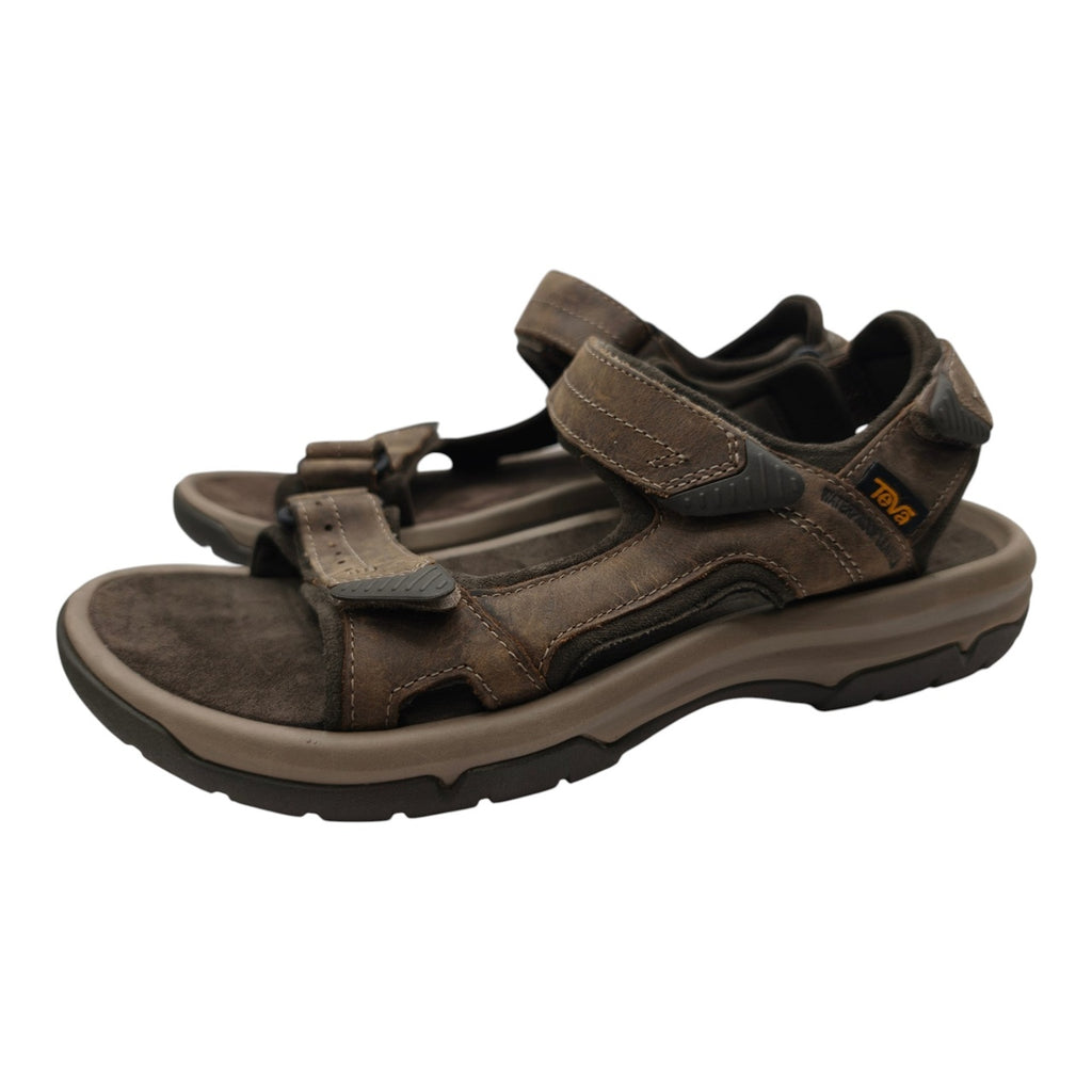 Teva Men's Leather Walking Sandals - US 9 - Brown - left side