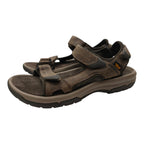 Teva Men's Leather Walking Sandals - US 9 - Brown - left side